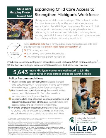 Expanding Child Care Access to Strengthen Michigan's Workforce Thumbnail